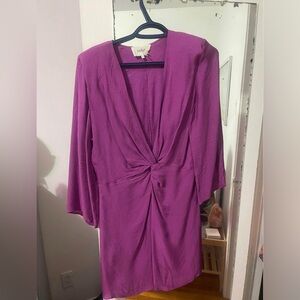 ba&sh Purple Long Sleeve Dress